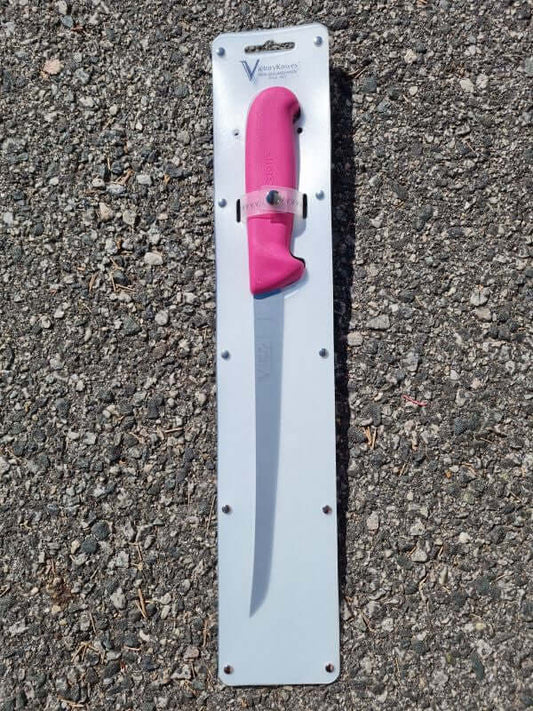 VICTORY FILLETING KNIFE 22CM P with bright pink handle for easy visibility and perfect fish filleting.