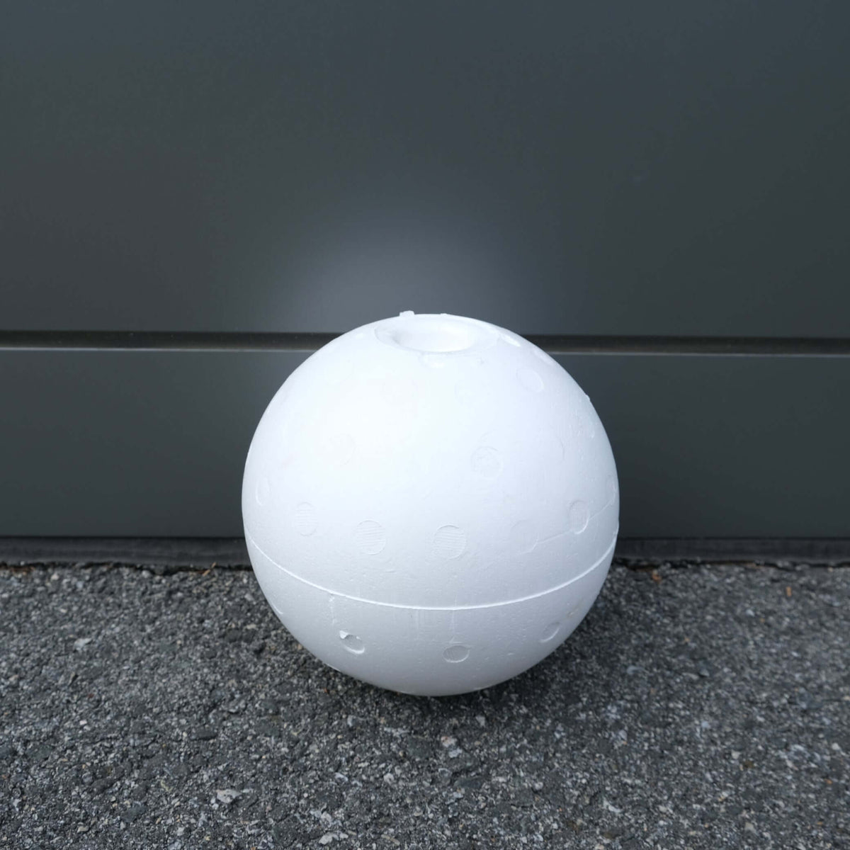 FLOAT POLYSTYRENE 8" (200MM) round float for crayfishing, made of high density polystyrene, 25mm bore diameter.