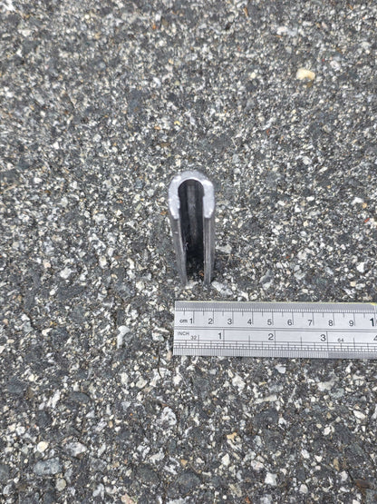 LEADS CRIMPED 182G x 1 metal crimp for weighting rope, showing measurement, ideal for winches and easy to use.