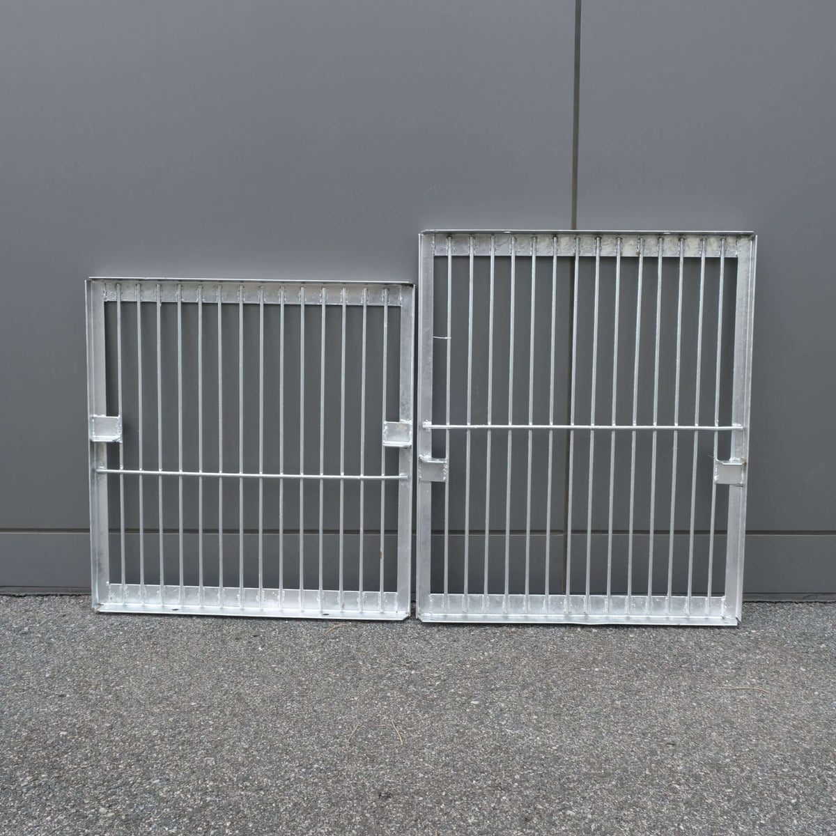 AMA BLK STEEL BASE 2 Basket shown with two galvanized steel frames for cray pot construction.