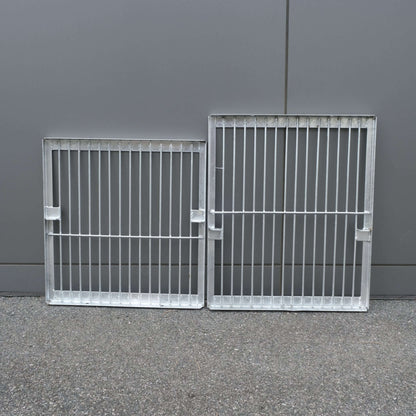 AMA BLK STEEL BASE 2 Basket shown with two galvanized steel frames for cray pot construction.