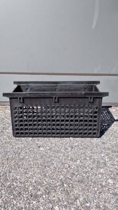 Standard BB Basket BLACK R50 with big holes for maximum functionality, made from recycled plastics in WA.