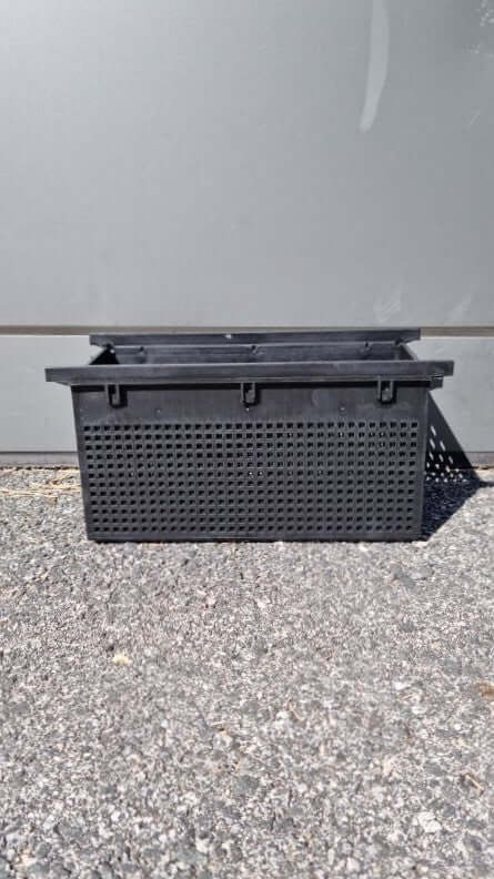Standard BS Basket BLACK R50 with small holes, designed for effective pot building and recycling in WA.