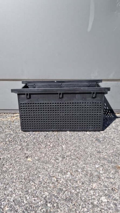 Standard BS Basket BLACK R50 with small holes, designed for effective pot building and recycling in WA.