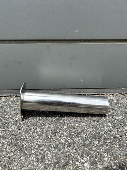 316 polished stainless steel vertical rod holder with a flush mount design for fishing accessories.