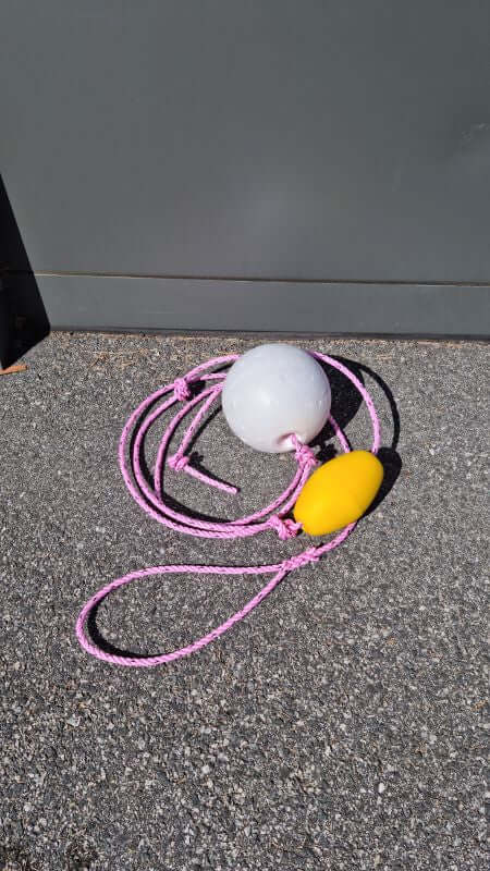 FLOAT RIG- 5M SPLICE 2X FLOATS with 8" polystyrene float and DF-10 yellow EVA float on rope