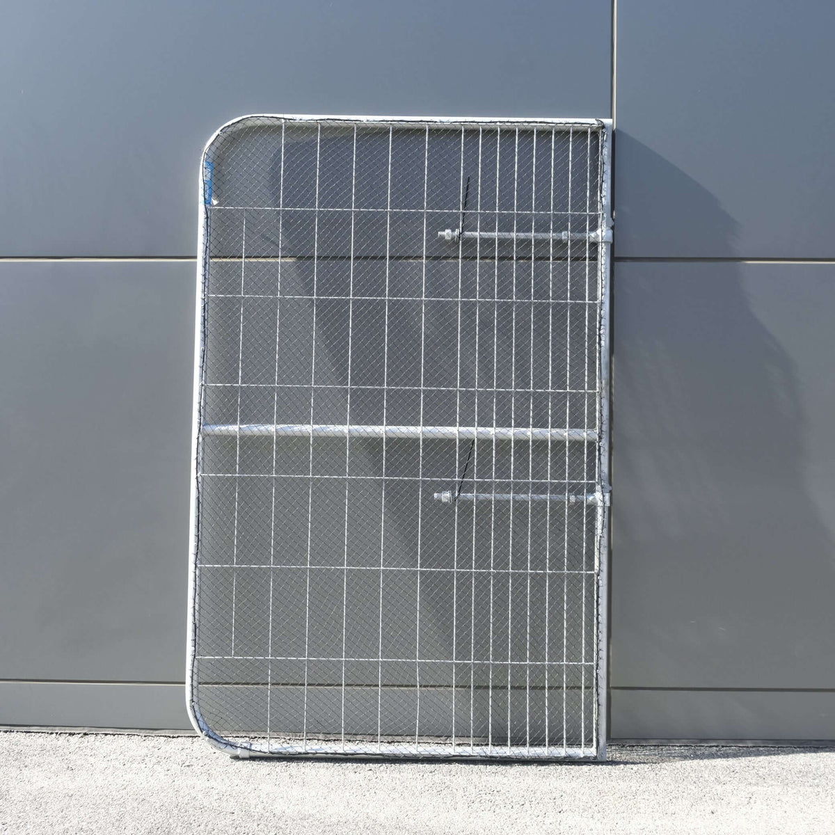 PEDESTRIAN GATE 1.17m x 2.1m - Sturdy galvanised gate with netting for orchard access.
